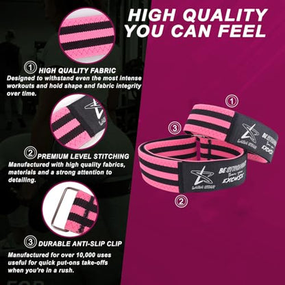 BFR Occlusion Bands for Women Glutes,Blood Flow Restriction Bands for Legs, Butt & Hip Building, Workouts, Best Fabric Resistance Bands for Squat Butt & Thigh