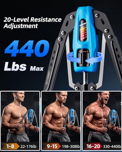 EAST MOUNT Twister Arm Exerciser, Adjustable Hydraulic Resistance 22–440 lbs, Arm Chest & Shoulder Strength Trainer for Home Workouts, Upper Body Muscle Builder, Fitness Training Equipment