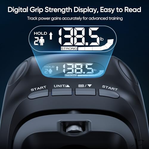 FitBeast Grip Strength Tester Set with Hand Strengthening Tools – Track Progress, Build Strength & Support Hand Recovery (3-in-1 Kit)