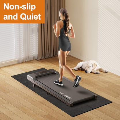 HOVSCO Foldable Treadmill Mat Non-Slip Exercise Bike Mat, 1/4" Thick, 30"x63" Waterproof Walking Pad for Carpet, Hardwood Floors, Workout, Indoor Bikes, Fitness Equipment, Home Yoga