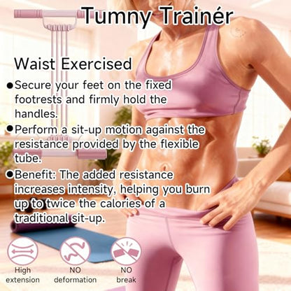 3 in 1 Adjustable Pedal Resistance Band, 8-Tube Multifunction Tension Rope, Natural Latex sit-up Trainer Resistance Band Suitable for Fat Loss and Full-Body Shaping Workout - color: 8-Tube Purple