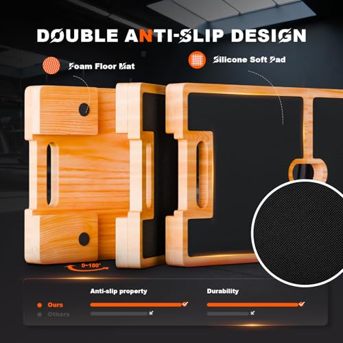 Wooden Fitness Board,180° foldable,resistance band board with honeycomb anti-slip design,natural pine exercise step platform for Band Training, Stretching, and Full-Body Home Gym