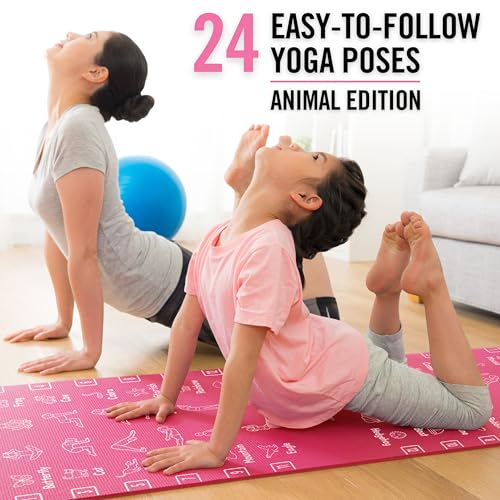 Plyopic Kids Yoga Mat - Non-Slip Lightweight TPE Exercise Mat - Ideal for Boys & Girls (Ages 3-12), Toddlers & Children in Kindergarten, Preschool, School. PVC Free. 6mm Thick. Carry Strap