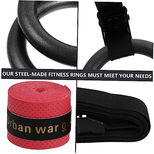 Totority 2 Pcs Gymnastics Ring Strength Training Equipment Adjustable Exercise Ring for Home Gym Random Color