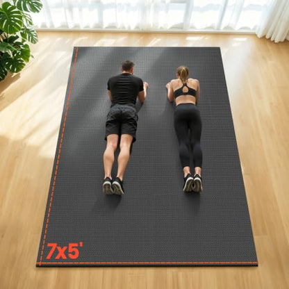 Stepwaver Extra Large Exercise Mat, 6'x4'/ 7'x5'/ 8'x5'/ 9'x5'/10'x5' (6mm) - size: 7'×5'×0.3"