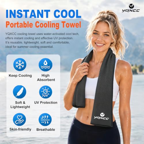 4 Pack Cooling Towels, 40"x12", Microfiber Neck Towels | Cool Neck Wraps, Soft and Breathable, Ideal for Gym, Yoga, Golf, Running, Fishing, Camping and Hot Weather