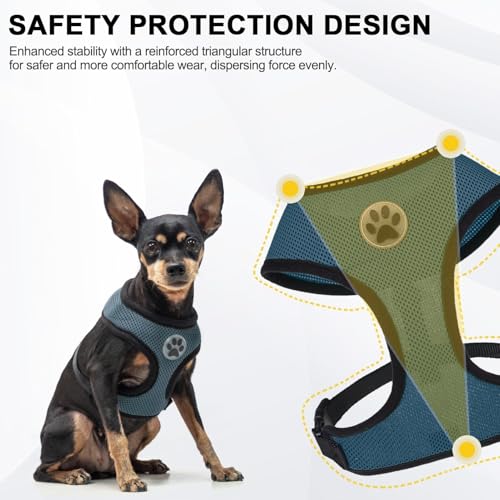 BINGPET Small Dog Harness, No Pull Step-in Puppy Pet Vest, Blue - color: Navy Blue, size: XS (NECK: 10", CHEST: 10"-14")