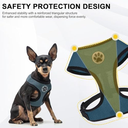 BINGPET Small Dog Harness, No Pull Step-in Puppy Pet Vest, Blue - color: Navy Blue, size: XS (NECK: 10", CHEST: 10"-14")
