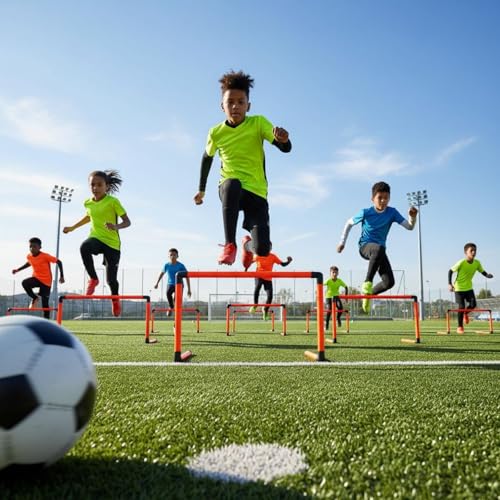 Foldable Agility Hurdles Detachable Folding Hurdle Bright Color Athletic