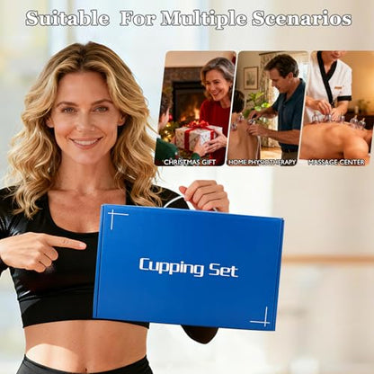 Cupping Set, 19 Cups Cupping Kit for Massage Therapy, Cupping Therapy Set with Pump for Back Massage, Pain Relief, Physical Therapy - size: 19 Cups