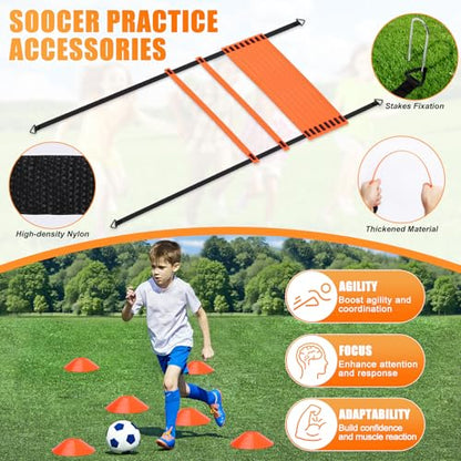 Toddler Soccer Goals for Backyard Set of 2, 4x3ft Portable Pop Up Soccer Net, Kids Soccer Training Equipment with Ball, Cones, Ladder, Scoring Target, 3-14Years Old Birthday Gifts for Boy Girl
