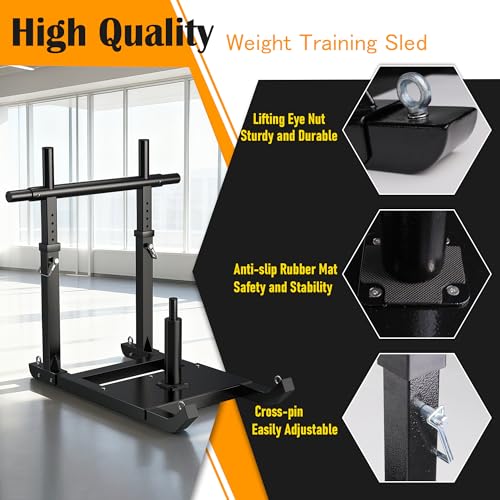GanFindX Workout Weight Sled for Speed & Athletic Strength Training - color: Dark