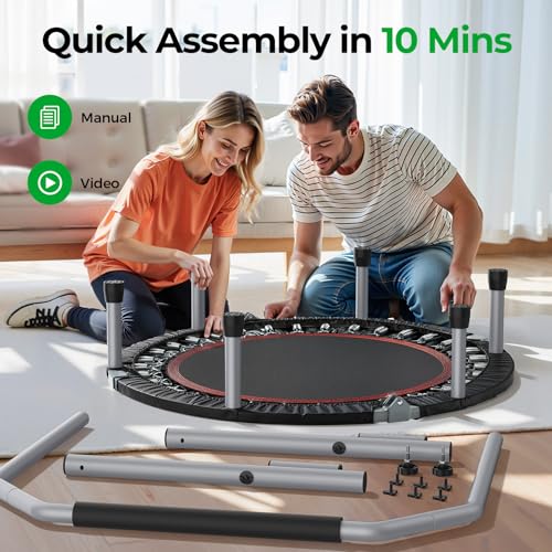 BCAN SP2 40/48" Foldable Mini Rebounder Trampoline for Adults |FED Fitness - color: Black, size: 40-inch