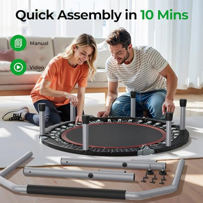 BCAN SP2 40/48" Foldable Mini Rebounder Trampoline for Adults |FED Fitness - color: Black, size: 40-inch
