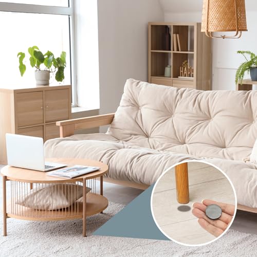MECCANIXITY 24 Pcs Stick Furniture Sliders, 1/2" Chair Slider Furniture Sliding Pads Round Reusable Glides Glider for Carpeted Tile Vinyl Hardwood Floors Moving Protectors, Brown
