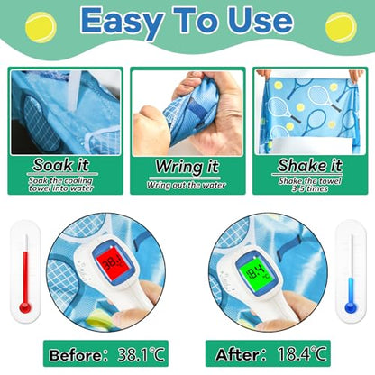 30 Pcs Tennis Cooling Towels for Neck and Face 40 x 12 Inch Tennis Sports Team Gifts Workout Ice Towels for Gym Sweat Microfiber Breathable Chilly Bulk Neck Wraps for Athletes Camping Travel Yoga - style: Tennis