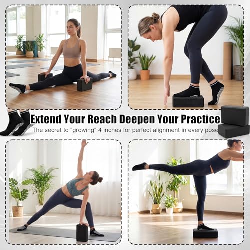 11 Pcs Exercise Balance Pad and Yoga Kits for Home Workouts with Resistance Bands, Yoga Blocks, Stretch Strap, Massage Ball, Pilates Socks Fitness and Stability Training Physical Therapy