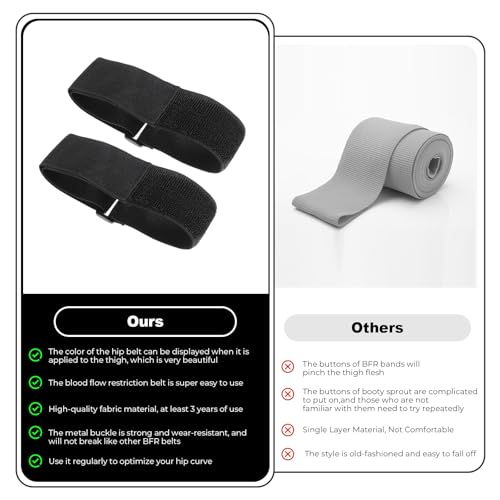 2 Pcs Occlusion Bands Glutes Hip Building Blood Flow Restriction Bands BFR Bundle Booty Bands Best Fabric Resistance Bands for Women Exercising Your Butt Squat Thigh Fitness