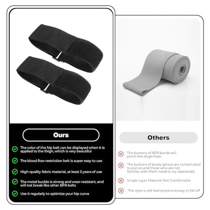 2 Pcs Occlusion Bands Glutes Hip Building Blood Flow Restriction Bands BFR Bundle Booty Bands Best Fabric Resistance Bands for Women Exercising Your Butt Squat Thigh Fitness