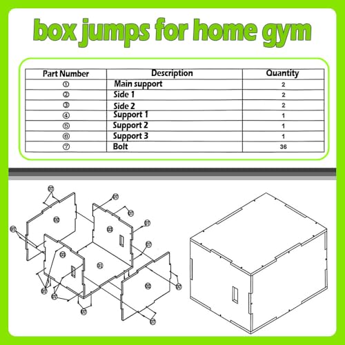 3 in 1 Non-Slip Wooden Plyometric Jump Box Adjustable Box Jumps for Home Gym Step-Ups Training