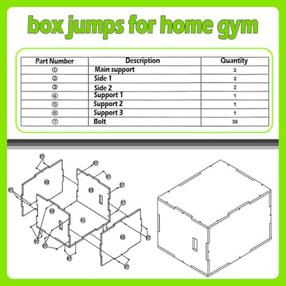 3 in 1 Non-Slip Wooden Plyometric Jump Box Adjustable Box Jumps for Home Gym Step-Ups Training