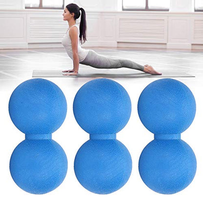Emoshayoga Yoga Ball 3pcs Yoga Training Massage Ball Pilates Peanut Fitness Ball for Shoulders for Home Use (Blue)