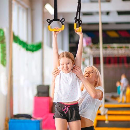 Proberos® 1 Pair Kids Gymnastic Rings Safe 400Kg Loading Robust Gymnastic Rings for Home Exercise 200cm Adjustable Gymnastic Ring, Home Fitness Equipment, Indoor and Outdoor Pull-up Bar