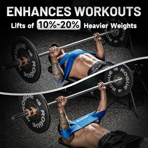 KCROSS Bench Press Band for Men and Women, Weight Lifting Bench Press Band, Push Up Exercise Bench - color: Blue, size: M(7.6in)