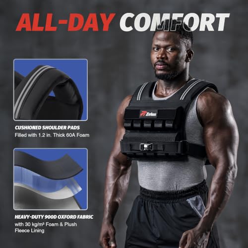 ZELUS Weighted Vest Men, 23lbs/36lbs/45lbs Adjustable Weight Vest - size: 45LB