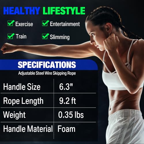24 Pieces Jump Ropes for Fitness with Ball Bearings Speed Jumping Bulk Adjustable Skipping Rope with Foam Handles for Men Women Cardio Training
