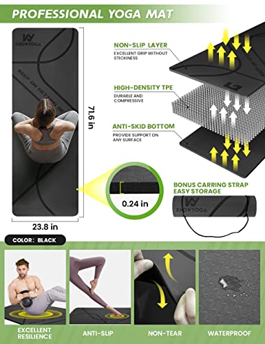 Yoga Starter Kit 12 in 1 - Yoga Set Include Yoga Mat, Foam Roller, 4 Resistance Bands, Yoga Blocks 2 Pack with Strap, 2 Peanut Massage Balls, Yoga kit and Sets for Beginners - style: BLACK