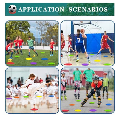 LAZR Non Slip Agility Marker Aggregate Dots 4.72 inch 9 inch Floor Dot Marker for Classroom Dance Sports Football Basketball Speed Agility Training - style: 9inch 6pcs