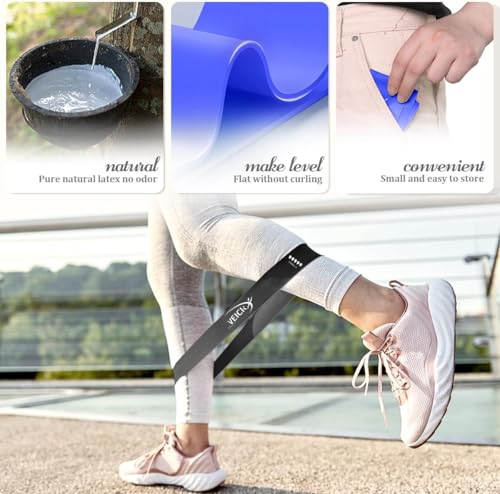 VEICK Resistance Loop Bands Set of 5, Exercise Bands with 5 Resistance Levels, Stackable Workout Bands for Strength Training, Pilates, Fitness Gear for Men Women Home Gym Office Travel - color: Blue