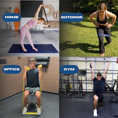 Resistance Bands – Exercise & Loop Stretch Bands for Working Out, Physical Therapy & Home Gym – 100% Natural Latex, Free Workout Videos Endorsed Co Owned By 2024 Gold Medalist