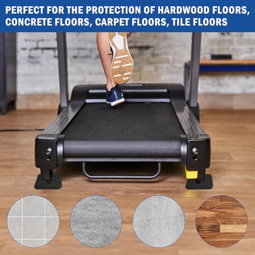 4 Pcs Walking Pad Mat, Treadmill Mat Pads, 4" x 4" x 0.2" Double-Sided Non-Slip Exercise Equipment Mat, High Density Silicone Anti Vibration Pad for Protect Floors, Noise Reduction - size: 4"x4"x0.2" (4PCS)