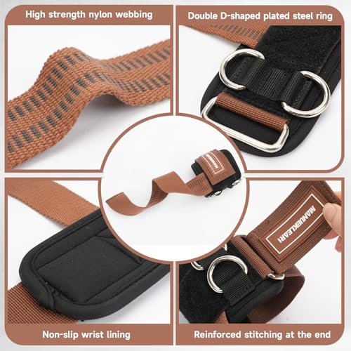 Wrist Straps for Weightlifting, Gym Lifting Straps with D Rings for Cable Machine,Weight Lifting Wrist Wraps for Men Women