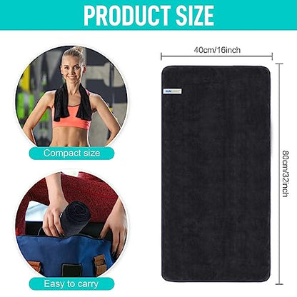 Microfiber Gym Towels Super Absorbent Compact Travel Workout Towel Quick Dry Camping Sweat Towel for Sports Beach Swimming Backpacking Hiking and Yoga Men Women 16 Inch X 32 Inch