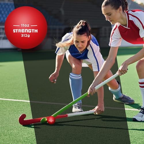4 Pcs Hockey Stick Handling Balls 4 Weights Roller and Street Hockey Balls Training Aids Field Ball Training Equipment for Youth Beginner Advancer Indoor Outdoor Practice Skills Speed Reaction