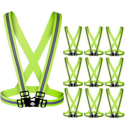 High Visibility Safety Vest,10 Packs,Lightweight,Adjustable & Elastic Vest,Hi Vis Reflective Strips, Fit for Men & Women, Construction,Cycling, Runnning, Surveyor, (Yellow) - color: Yellow-10packs