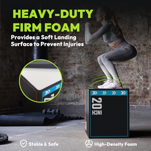 HANDBODE 3-in-1 Plyometric Box, Jump Training Equipment - style: 16 lb (20 x 24 x 30 inch)-C