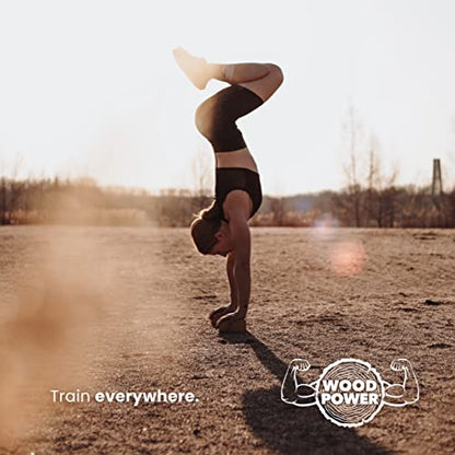 WOODPOWER BalanceBlocks - Handstand Blocks & Yoga Block in One - Bodyweight Training, Gymnastics, Acrobatics, Yoga, Yoga prop and accessory, Lightweight, Good for Travel, Premium European Quality (Pack of 2)