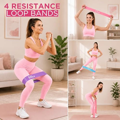 Pilates Kit for Women 22-in-1, Pilates Equipment Set with 14.5"Pilates Ring, Resistance Bands, Pilates Ball, Ankle Weights, Exercise Sliders, Grip Socks & Knee Pads For Yoga, Complete Home Workout Set