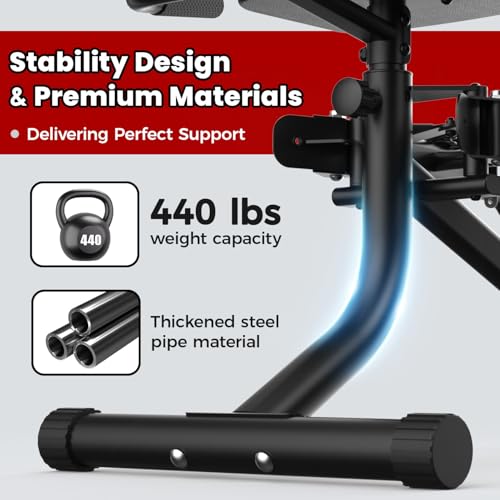 Hip Abductor Machine for Home Gym, 9 Levels Glute Workout Equipment, Booty Builder with 2 Resistance Bands, 2 in 1 Glute & Thigh Abductor Machine for Women & Men