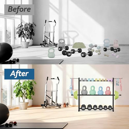 IMAYCC 3 Tier Dumbbell Rack Weight Rack Heavy Duty Weight Storage Organizer for Home Gym, Up to 390 lb Capacity for Dumbbells Kettlebells Weight Plates(dumbbell rack stand only)