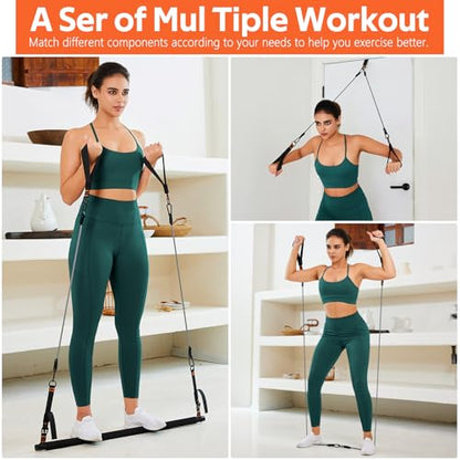 Pilates Bar Kit with Resistance Bands, Workout Equipment for Legs, Hip, Abs - size: 20,30LB