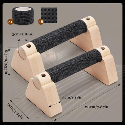 Push Up Bar 2Pcs, Wooden Calisthenics Equipment for Men & Women Strength Training, Pushup Handles with Non-Slip Base