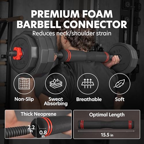 AmStaff 3-in-1 Adjustable Dumbbell, Kettlebell, Barbell Set, 2-43lbs, 12 Weight Levels, Compact Multifunctional Home Gym, Enhanced Transition, Safety Lock, Nonslip Handle