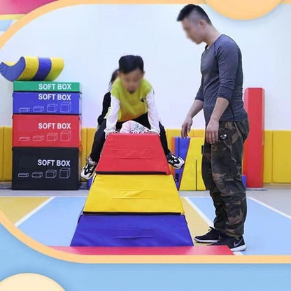 Training Box Jumps,4 in 1 Foam Jumping Box,Plyometric Box Jumping ExerciseTrainers,Non-Slip,Stackable,Jump,Squats,Step-Up,Physical Training Box Exercise for Familiy - size: A