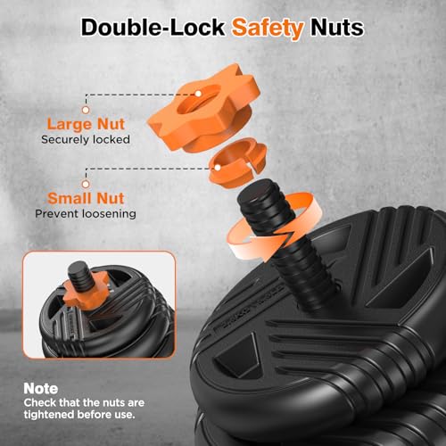 Adjustable Dumbbell Set, 33/44/66/88lbs Free Weights Set with Connector, 5 in 1 Weights Dumbbells Set Used as Barbell, Kettlebells, Push up Stand, Weight Plate, Exercise & Fitness Equipment for Home Gym Workout