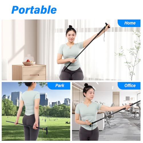 Foldable Shoulder Wand for Physical Therapy & Rotator Cuff Rehab - Lightweight, Portable & Long Enough - Exercise Equipment & Stretching Tool